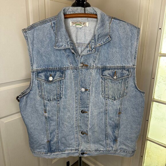 Today's News Other - Vintage Men's Today's News Denim Lightwash Vest Size Large Battle Jacket